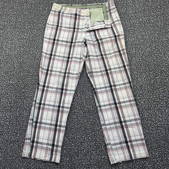 Greg Norman Other - Greg Norman for Tasso Elba Shark Mens Plaid Golf Pants 32x30 White‎ Black